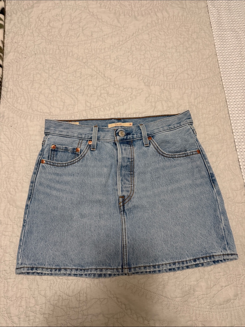 Classic Light Blue Denim Mini Skirt - Women